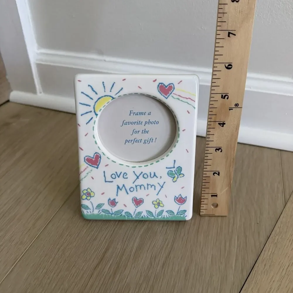 Vintage 90s Love You Mommy Photo Frame 2x3 Child’s Doodle Drawings